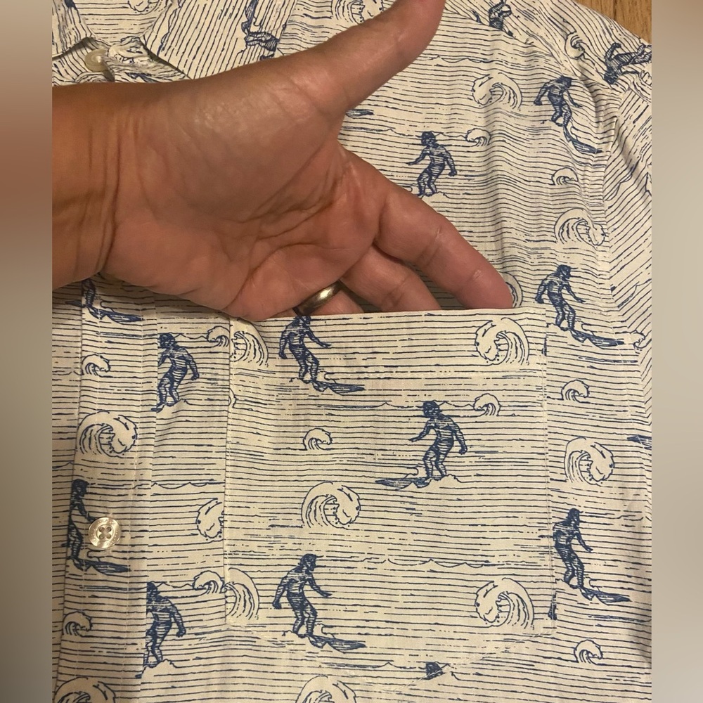 Lularoe Micheal Button Down Casual, 1 pocket Shirt. Pit to pit = 21” - Picture 6 of 8